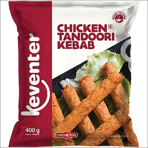 Keventer Ready To Cook Frozen Snack - Chicken Tandoori Kebab 400 g